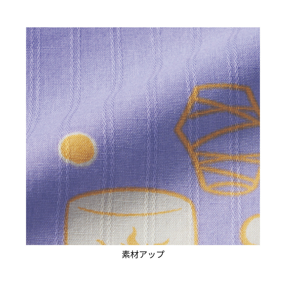 ノースリーブフリルブラウスとワイドパンツのセットアップ 素材アップ