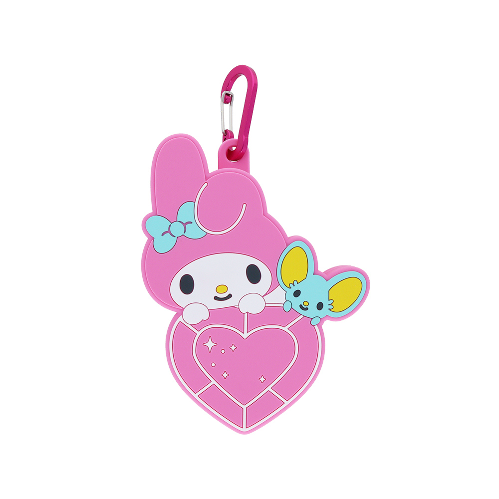 カラビナ付シリコンポーチ　マイメロディ＆フラットくん