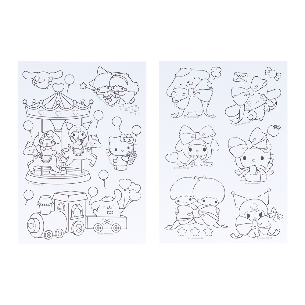 サンスター文具「ぬりえdeシール」サンリオキャラクターズ（ぬりえシート1）