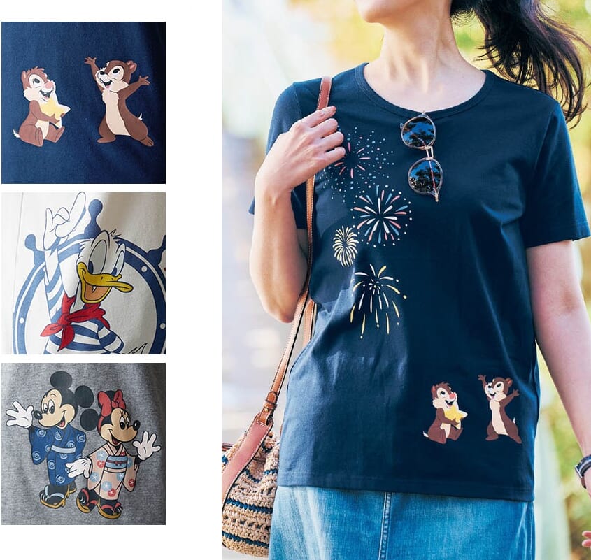 身生地綿100％プリントＴシャツ