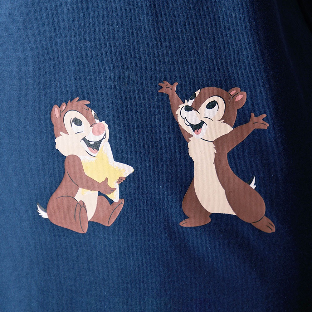 身生地綿100％プリントＴシャツ　チップ＆デール　デザインアップ