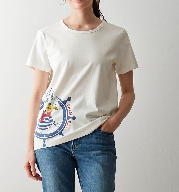 身生地綿100％プリントＴシャツ　ドナルド