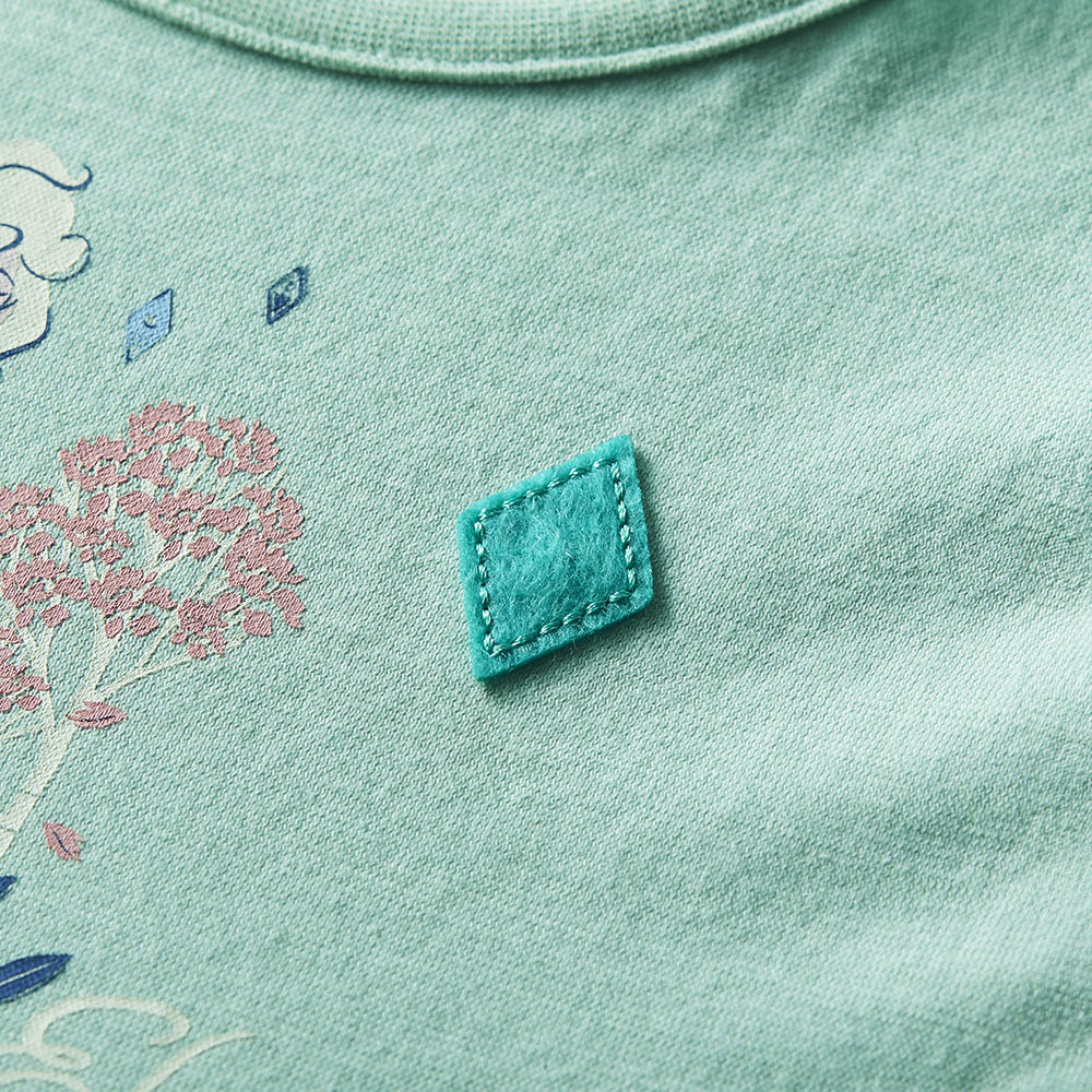 名札ココ袖フリル付きフレアTシャツ　エルサ　ワッペン