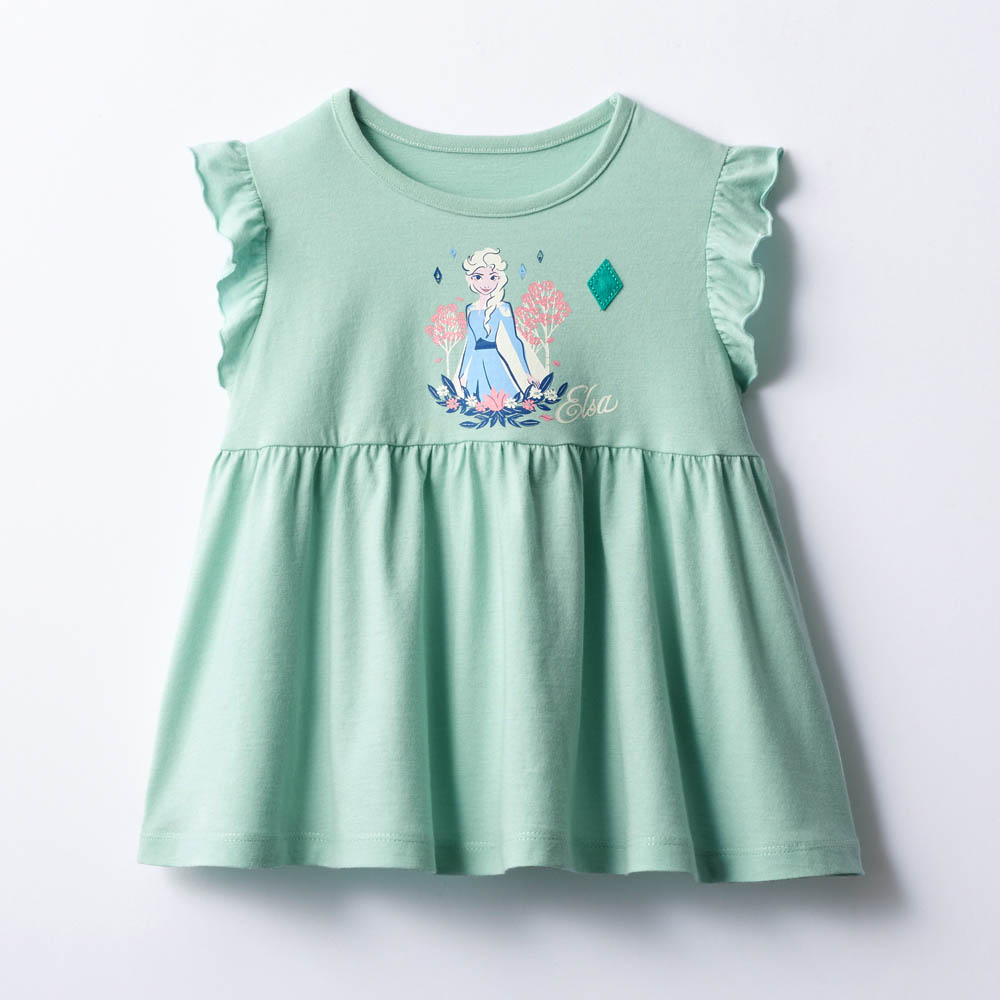 名札ココ袖フリル付きフレアTシャツ　エルサ