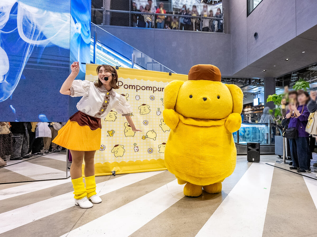 ポムポムプリンがRAYARD MIYASHITA PARKに来館