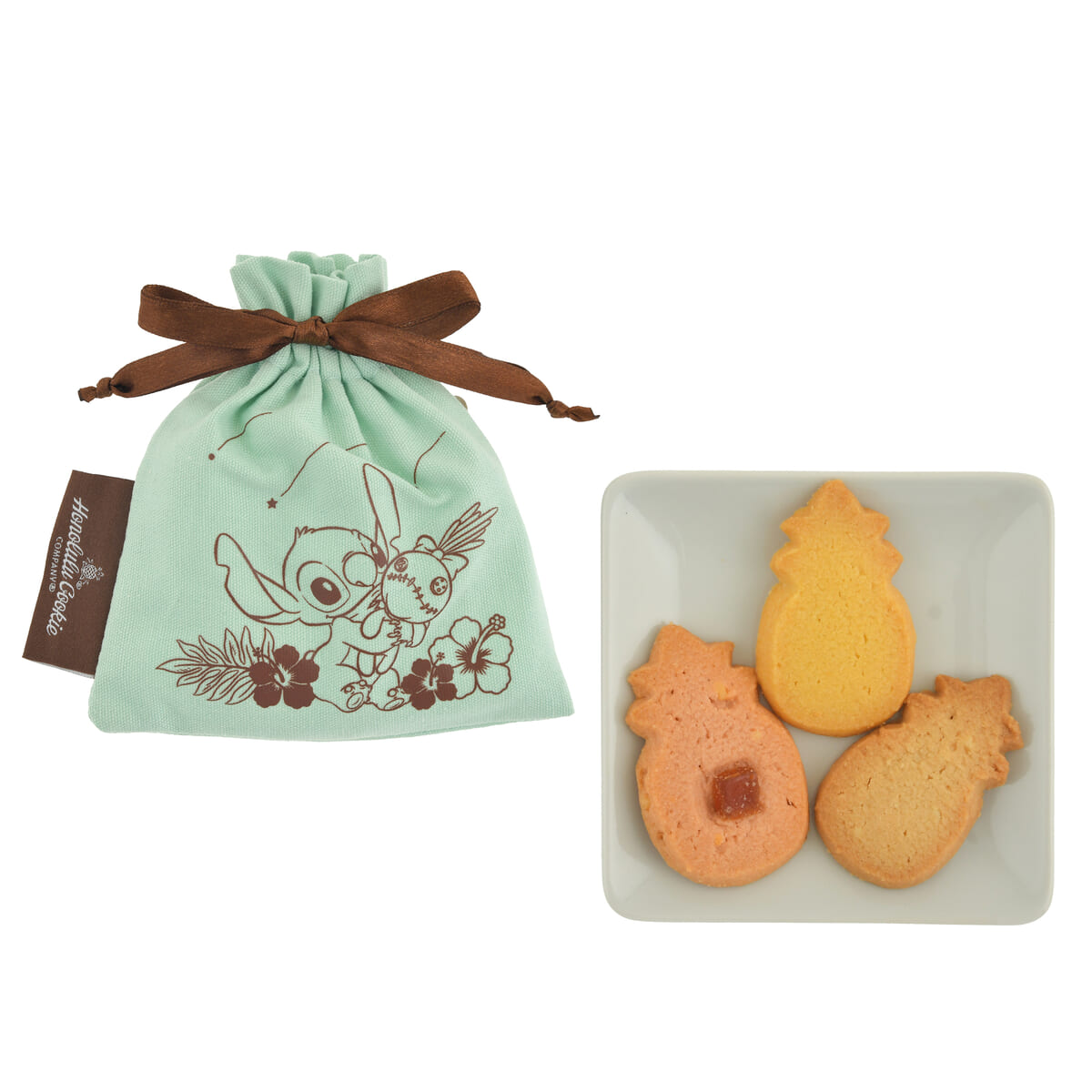 【Honolulu Cookie Company】スティッチ＆スクランプ クッキー 巾着入り Shooting star