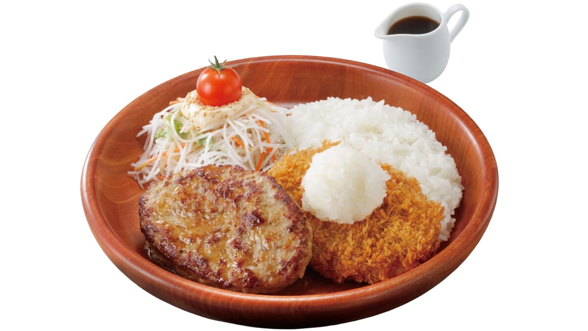 メンチカツおろしポン酢&ハンバーグディッシュ