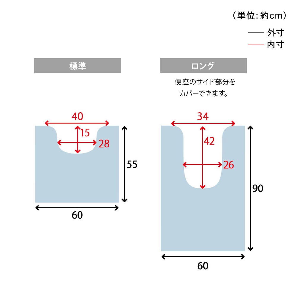 プリントトイレマット サイズ展開