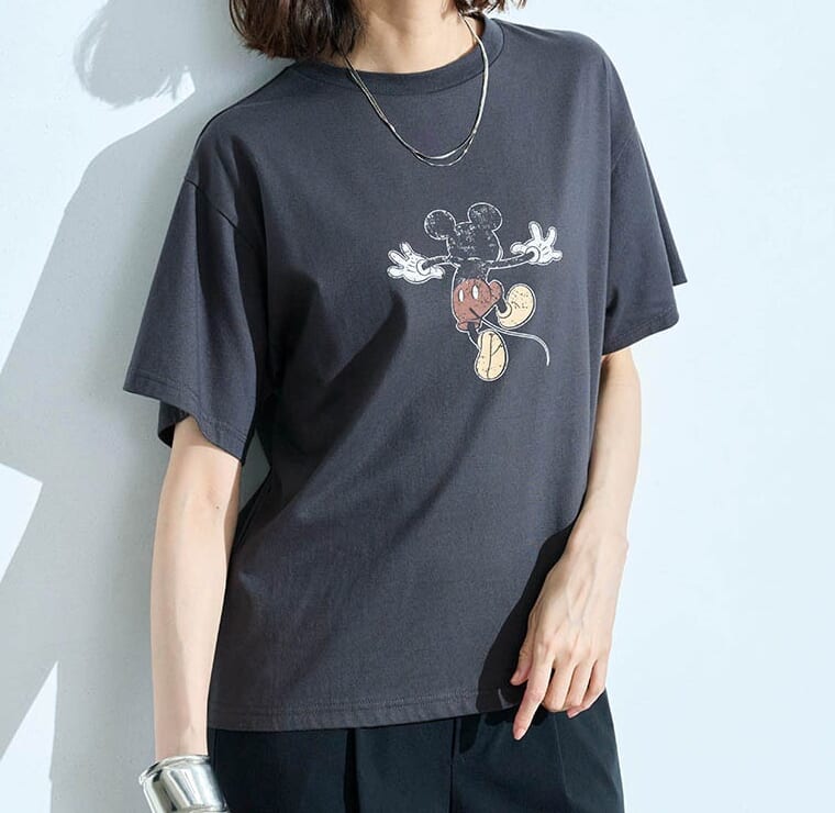 大人プリントTシャツ チャコール