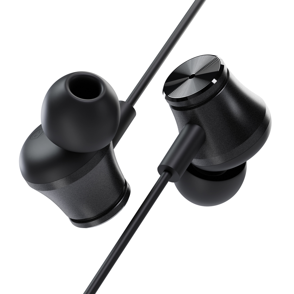 アクティブノイズキャンセリング搭載 ステレオイヤホン（ブラック）カナル