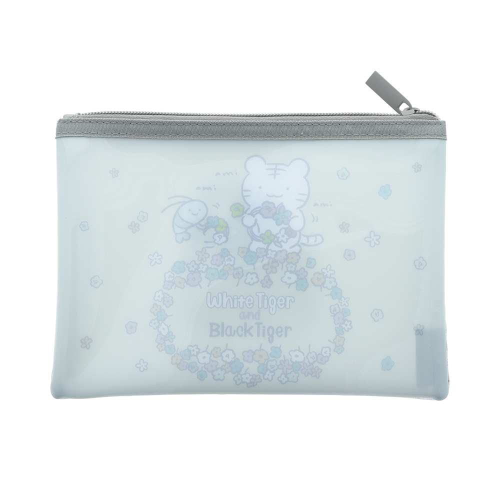 サガラ刺繍メッシュポーチ ホワイトタイガー・ブラックタイガー ウラ