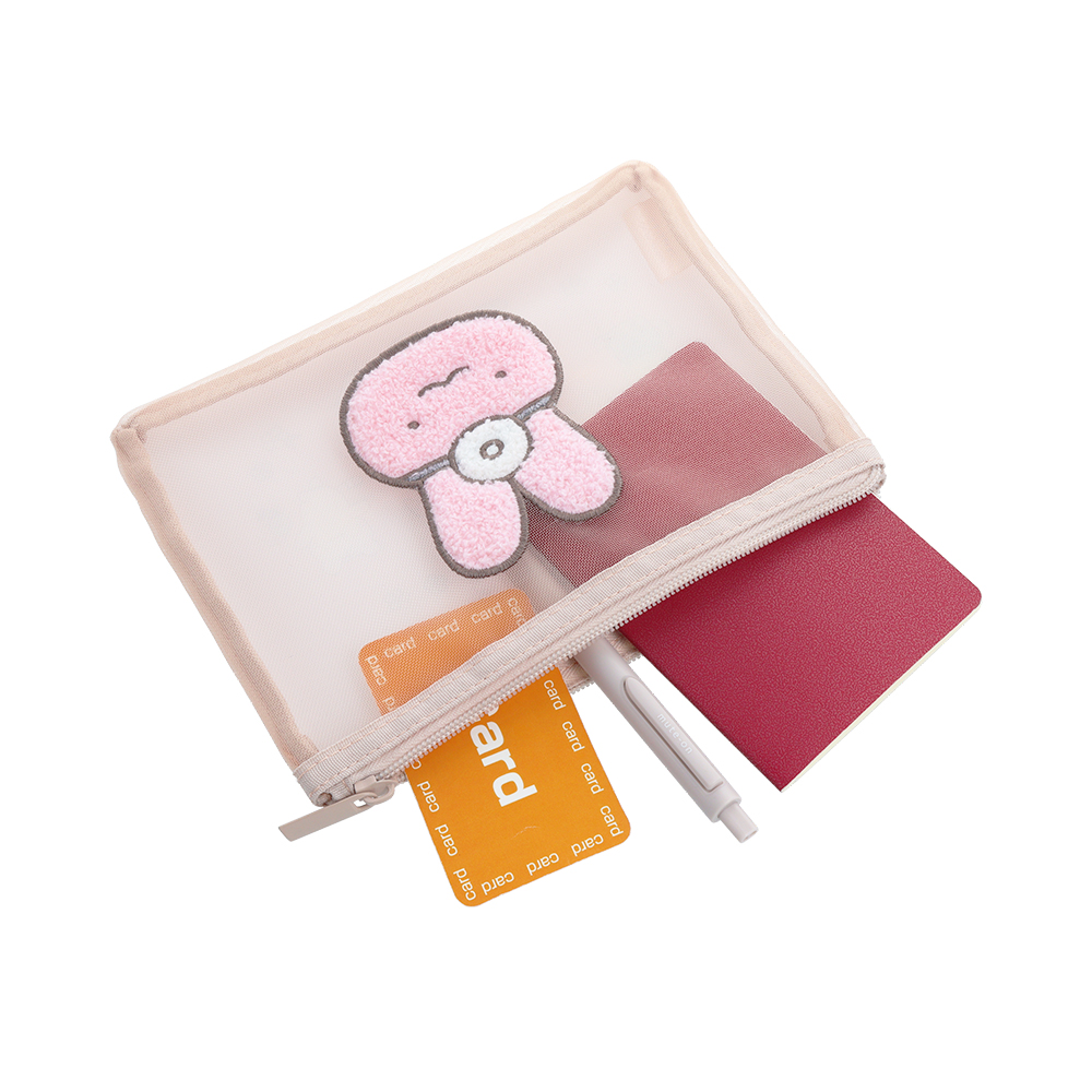 サガラ刺繍メッシュポーチ