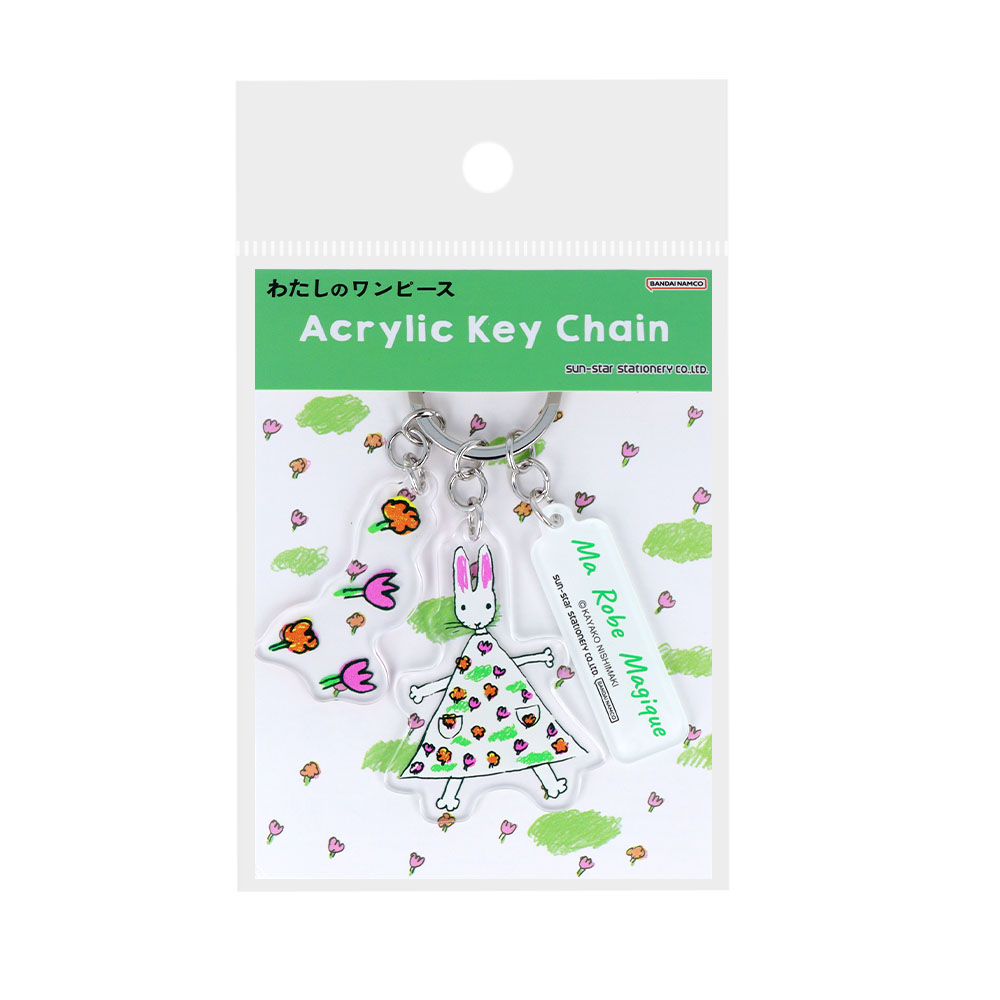 3連アクリルキーホルダー 花