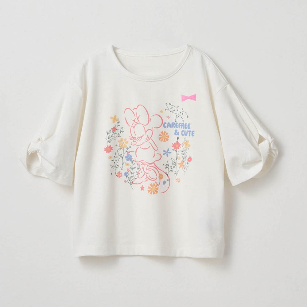 名札ココねじり袖の半袖Tシャツ　ミニー