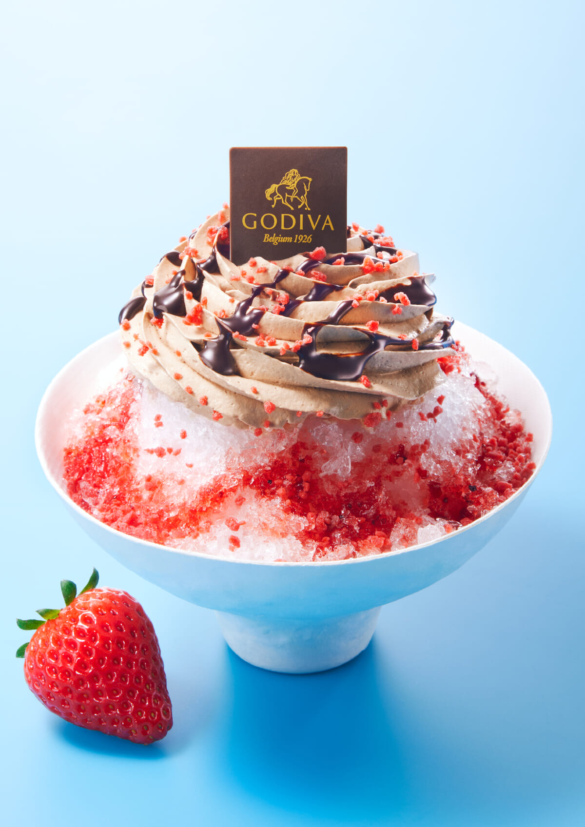 ゴディバ「かき氷 ストロベリー＆チョコレート」