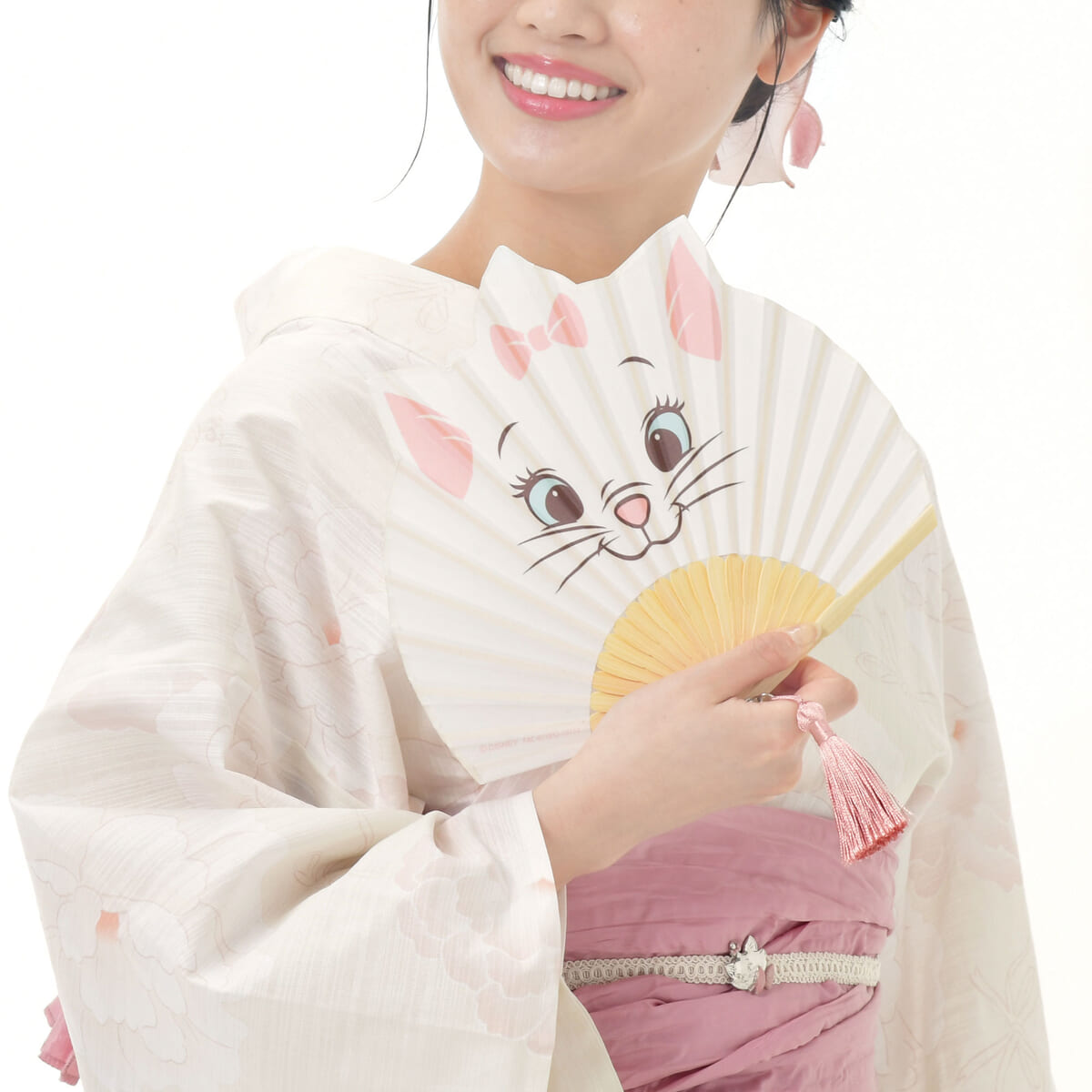 マリー おしゃれキャット 扇子 Disney YUKATA Collection02
