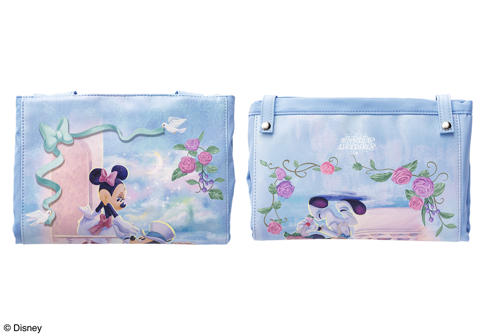 Disney SWEETS COLLECTION by 東京ばな奈「ミッキーマウス＆ミニーマウス／折りたたみトラベルバッグ」　収納イメージ