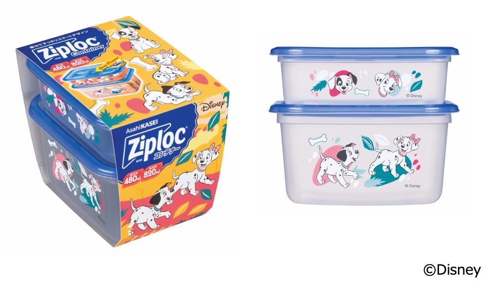 ジップロック コンテナー  長方形480ml&820ml　各1個入　<Disney>　25