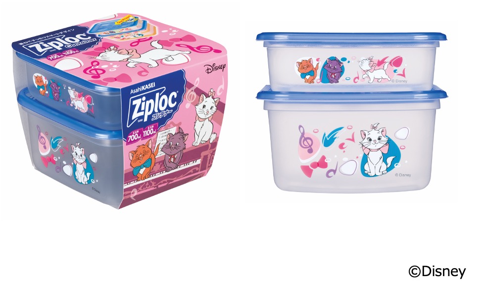 ジップロック コンテナー  正方形700ml＆1100ml 各1個入  <Disney>  25