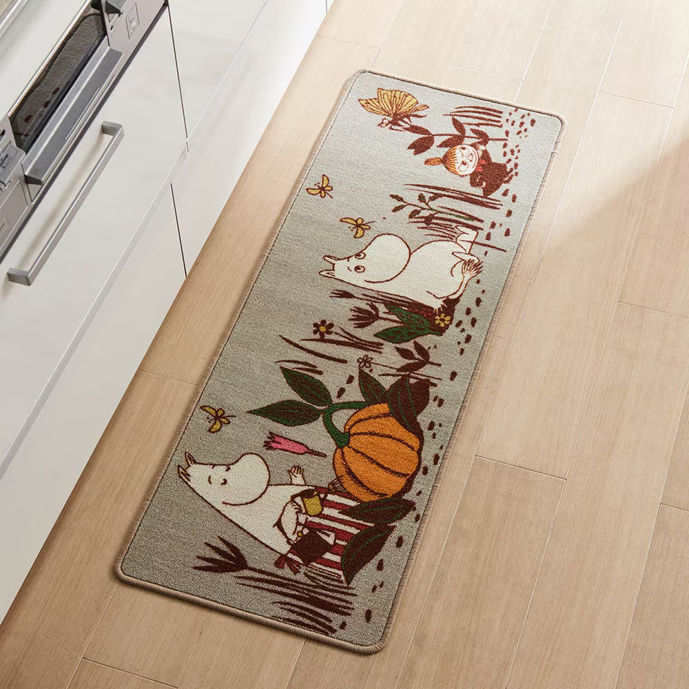 プリントキッチンマット 「ムーミン」　ベージュ系