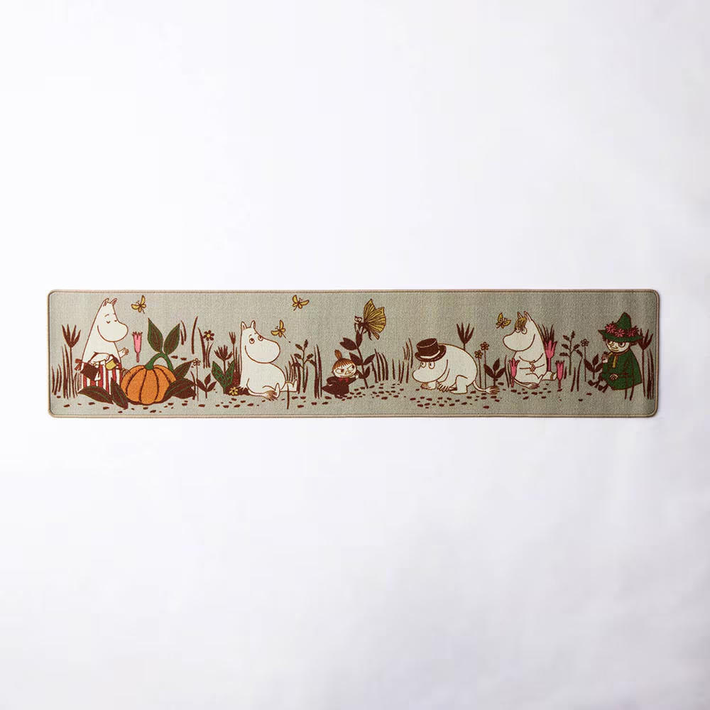 プリントキッチンマット 「ムーミン」　ベージュ系　柄