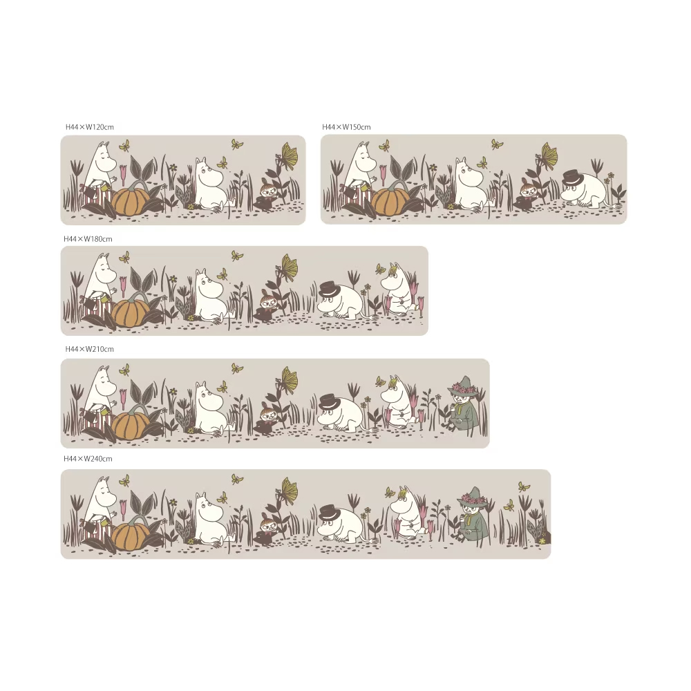 プリントキッチンマット 「ムーミン」　ベージュ系　サイズ