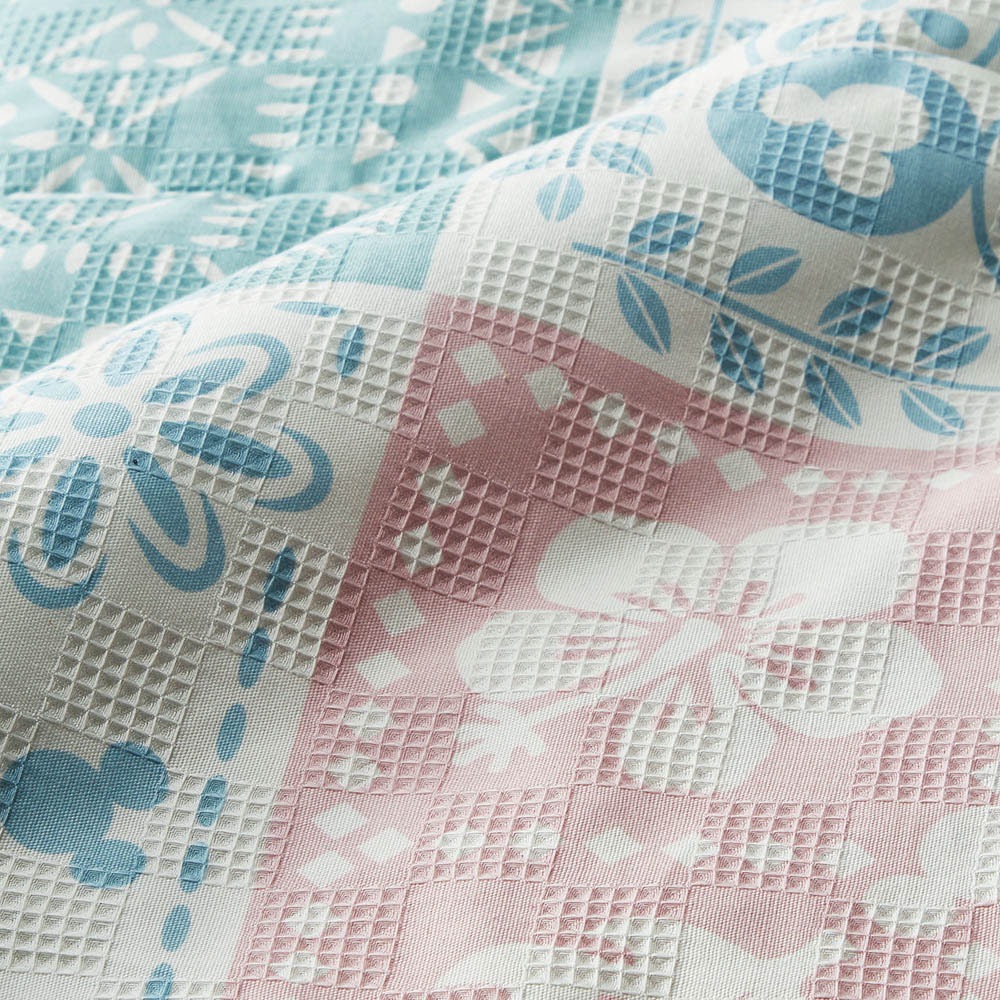 ワッフル織のキルトケット　デザインアップ