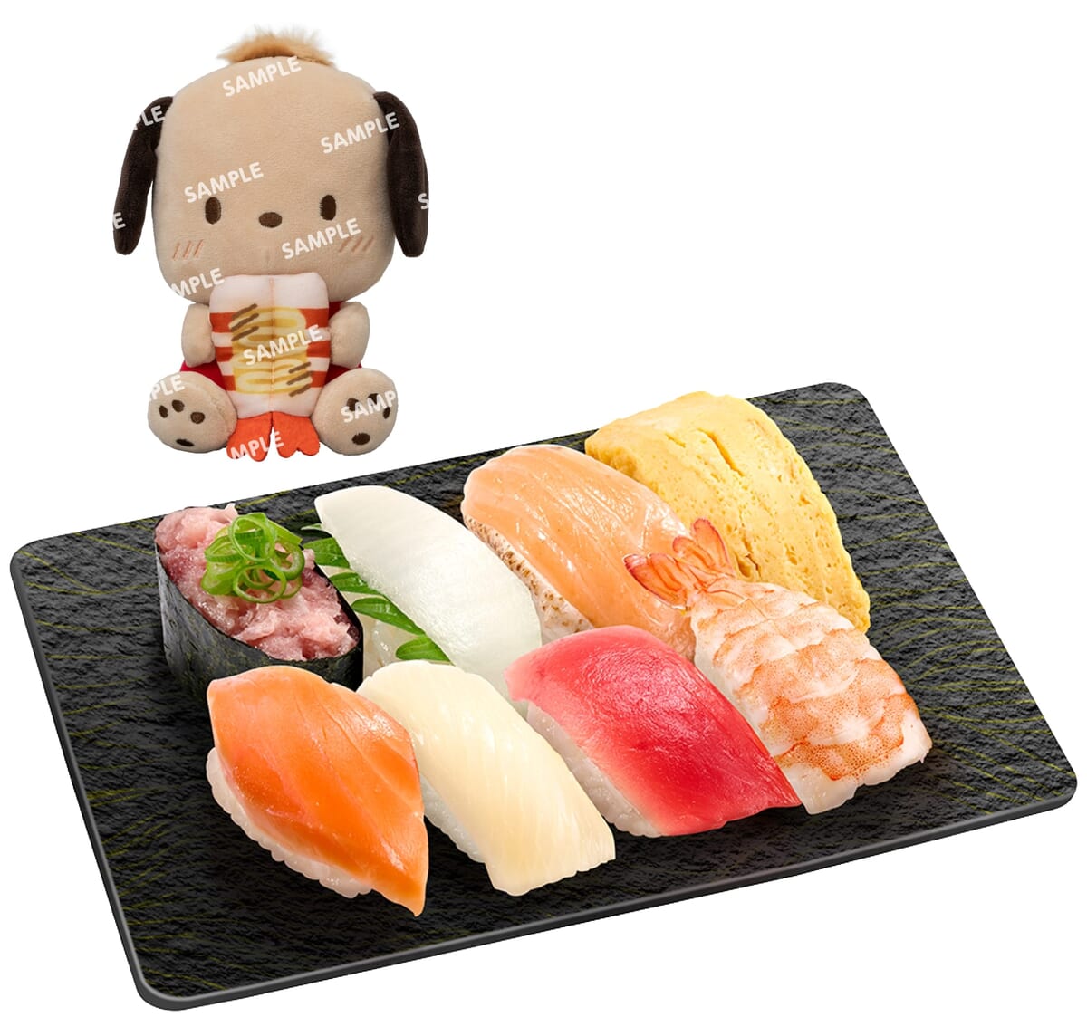 前半：はぴだんぶいコラボセット8貫(1人前) コラボ限定ぬいぐるみ付き