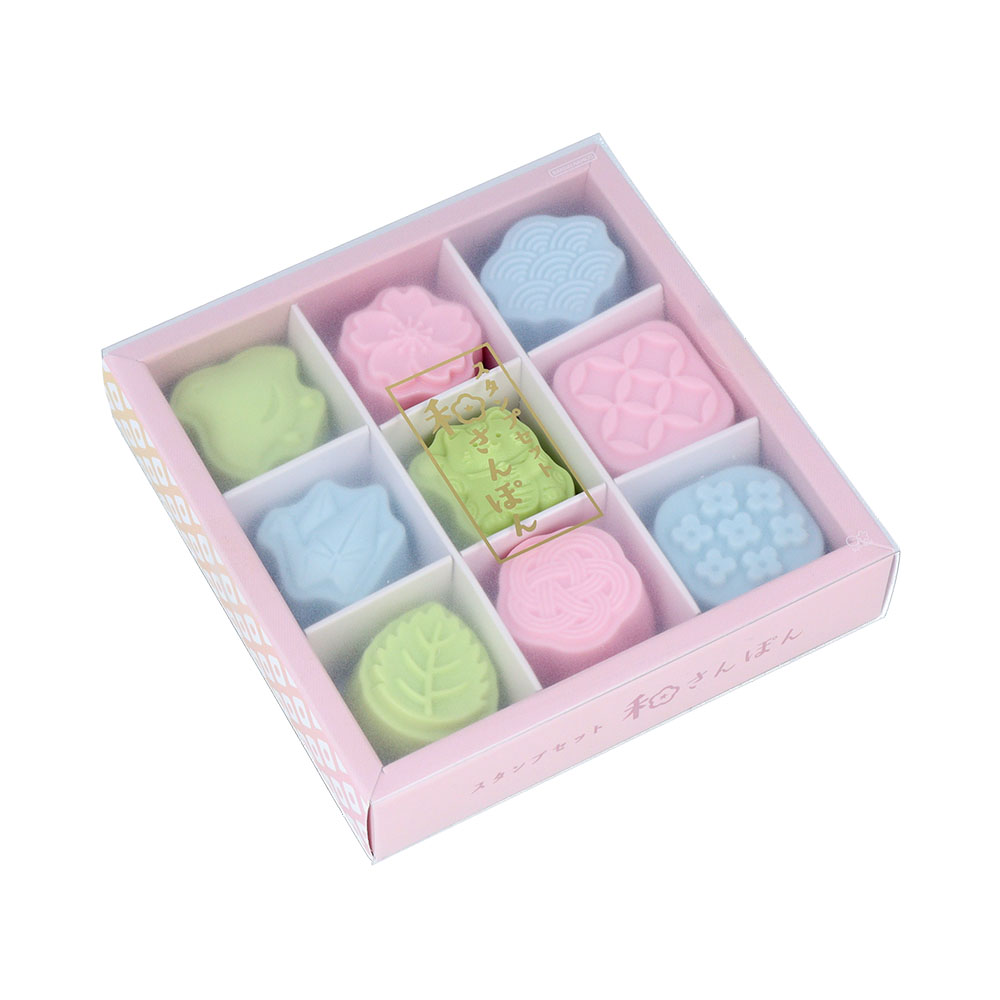 スタンプセット和さんぽん(わふうがら)