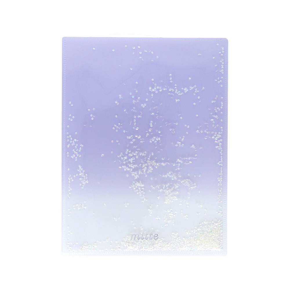 スパンコール入 見開きクリアファイルA4　グレープソーダ