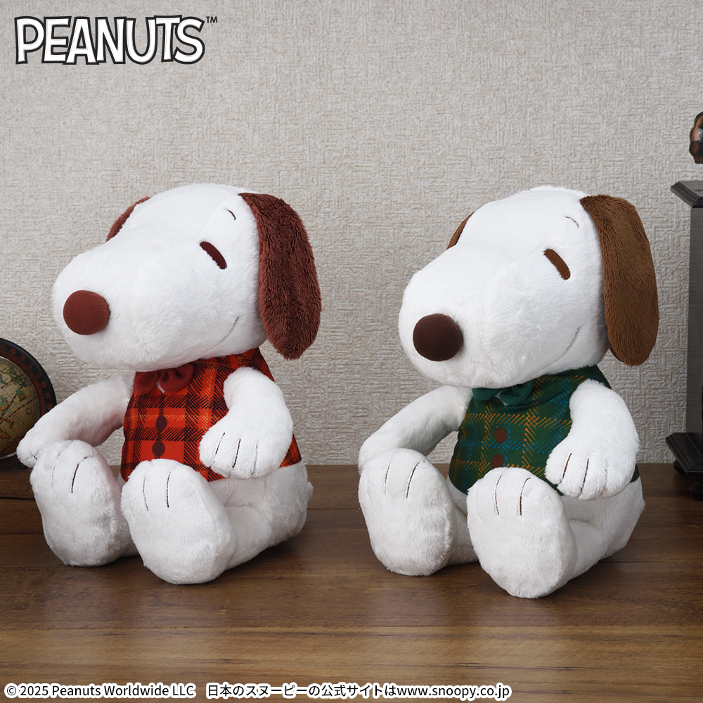 SNOOPY(TM)　Lぬいぐるみ　チェックベスト