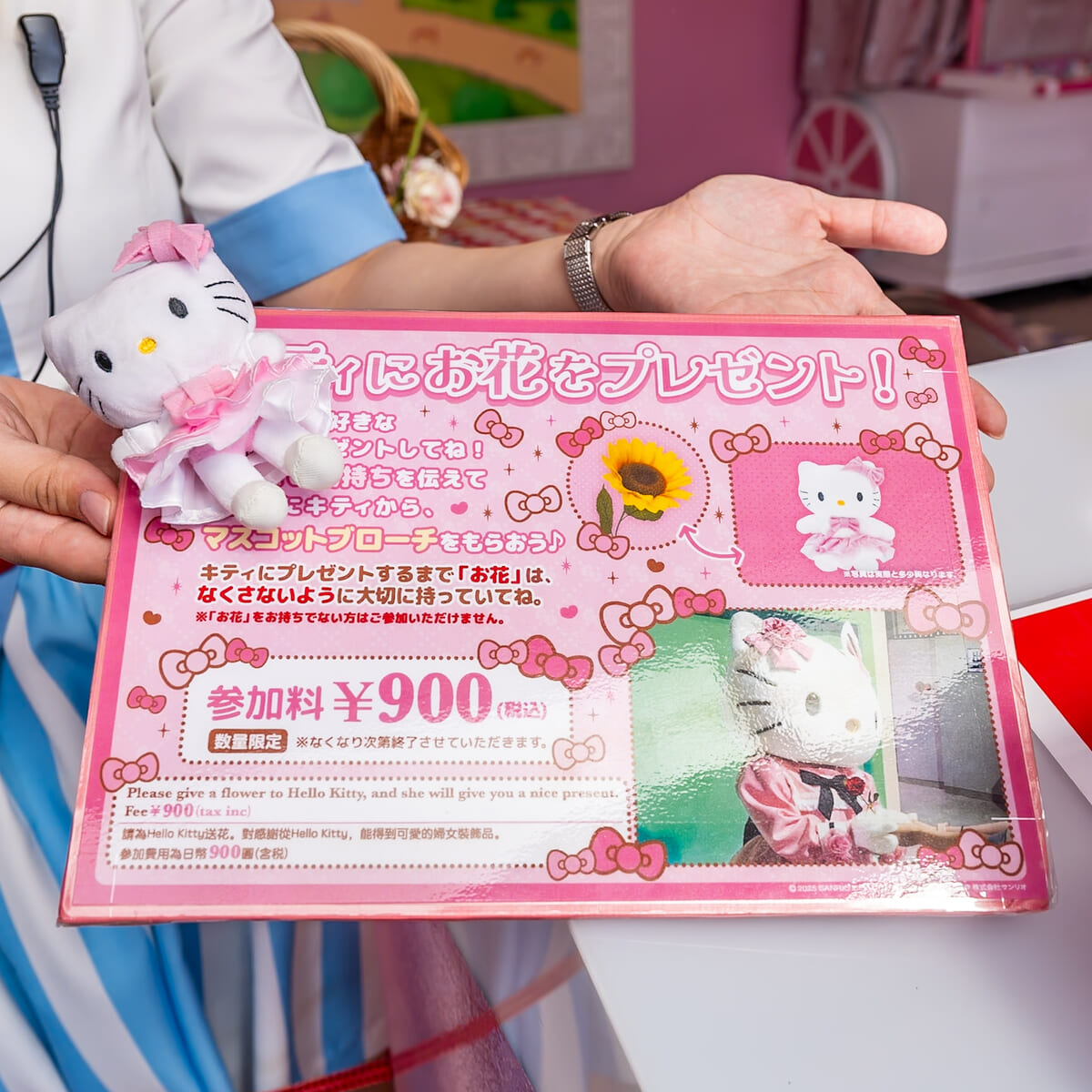 キティにお花をプレゼント