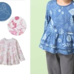 総柄ペプラムプルオーバー