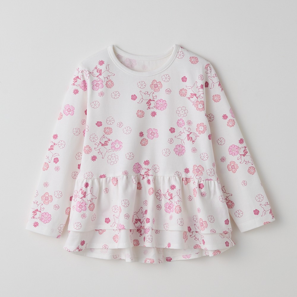 総柄ペプラムプルオーバー マリー