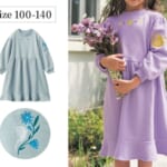 刺繍裏毛ワンピース