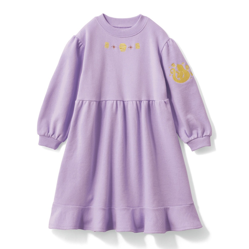 刺繍裏毛ワンピース ラプンツェル