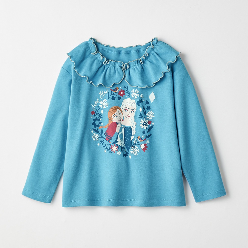 名札ココ 襟フリル長袖プリントTシャツ アナと雪の女王