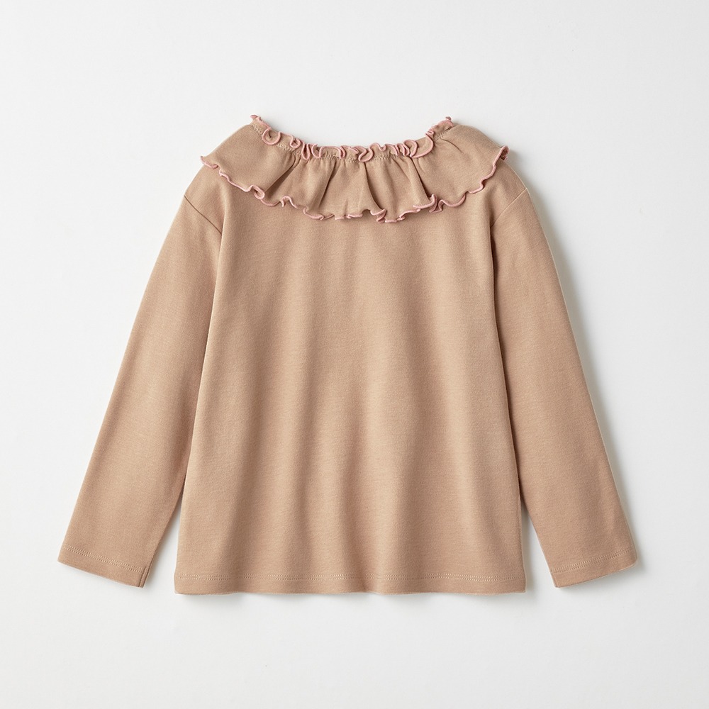 名札ココ 襟フリル長袖プリントTシャツ バックスタイル