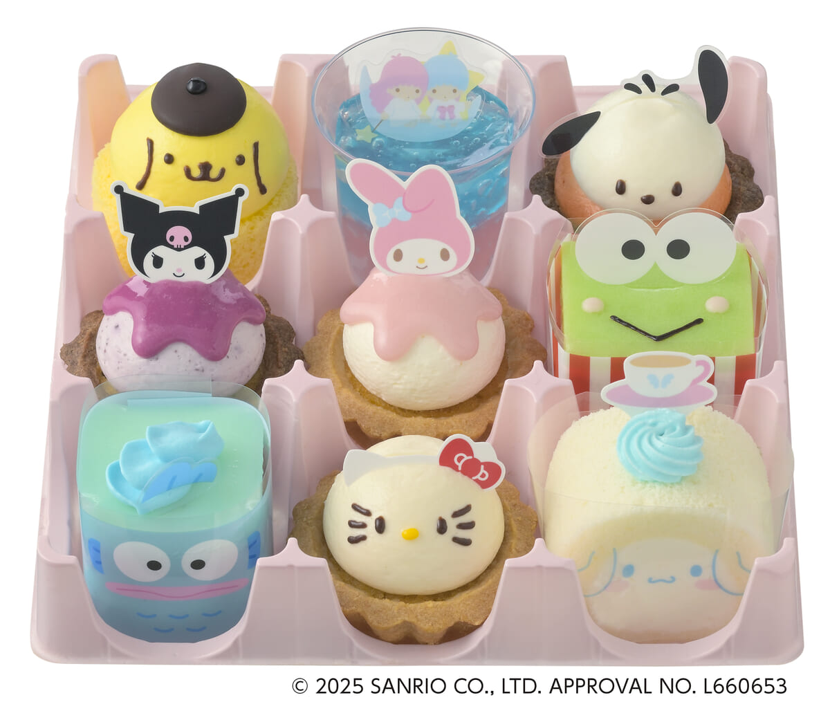 銀座コージーコーナー「＜サンリオキャラクターズ＞スイーツコレクション（9個入）」ラインナップ