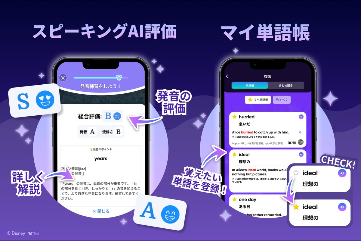英語力の向上に役立つさまざまな機能