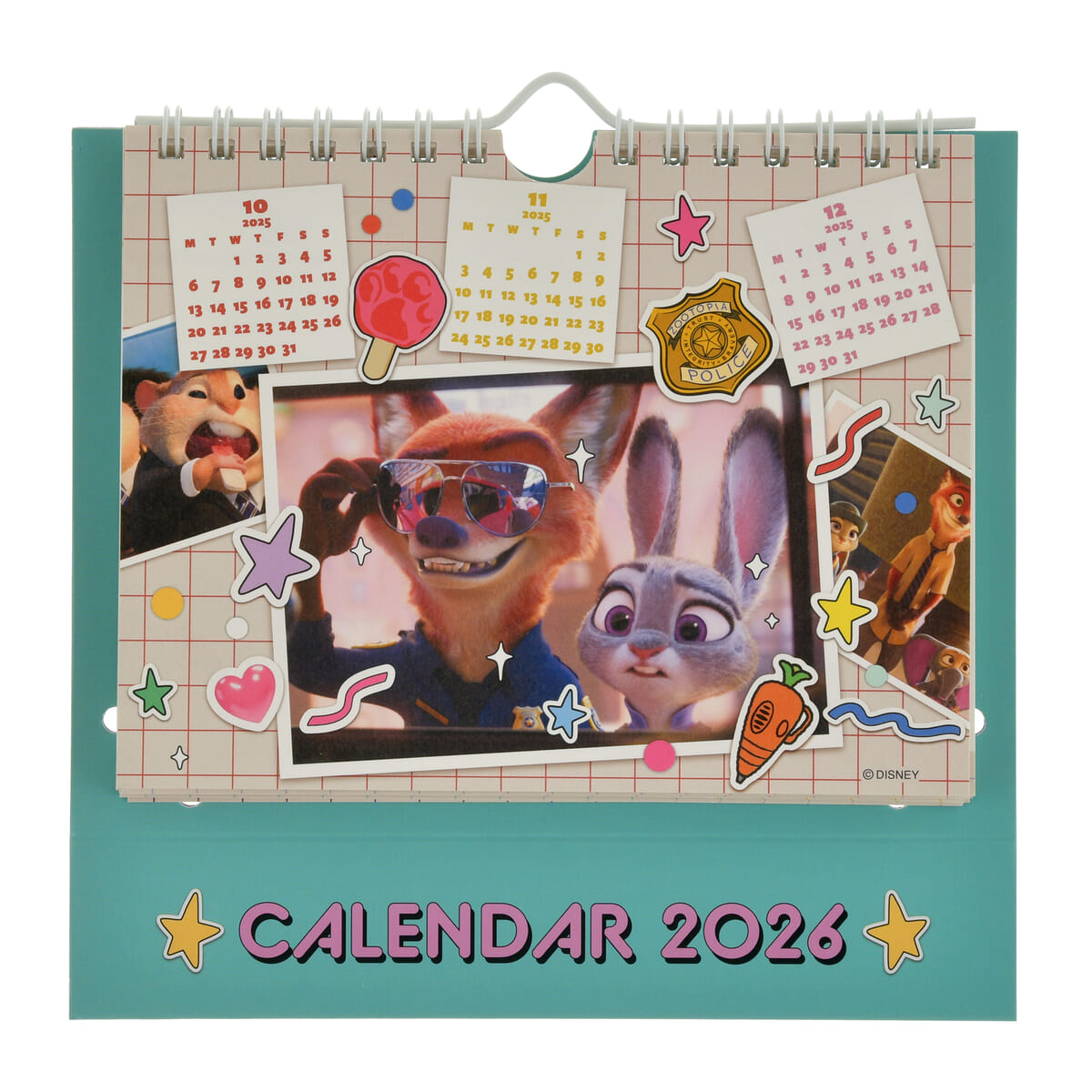 ズートピア 卓上カレンダー ポップアップ Memories CALENDAR＆ORGANIZER 2026