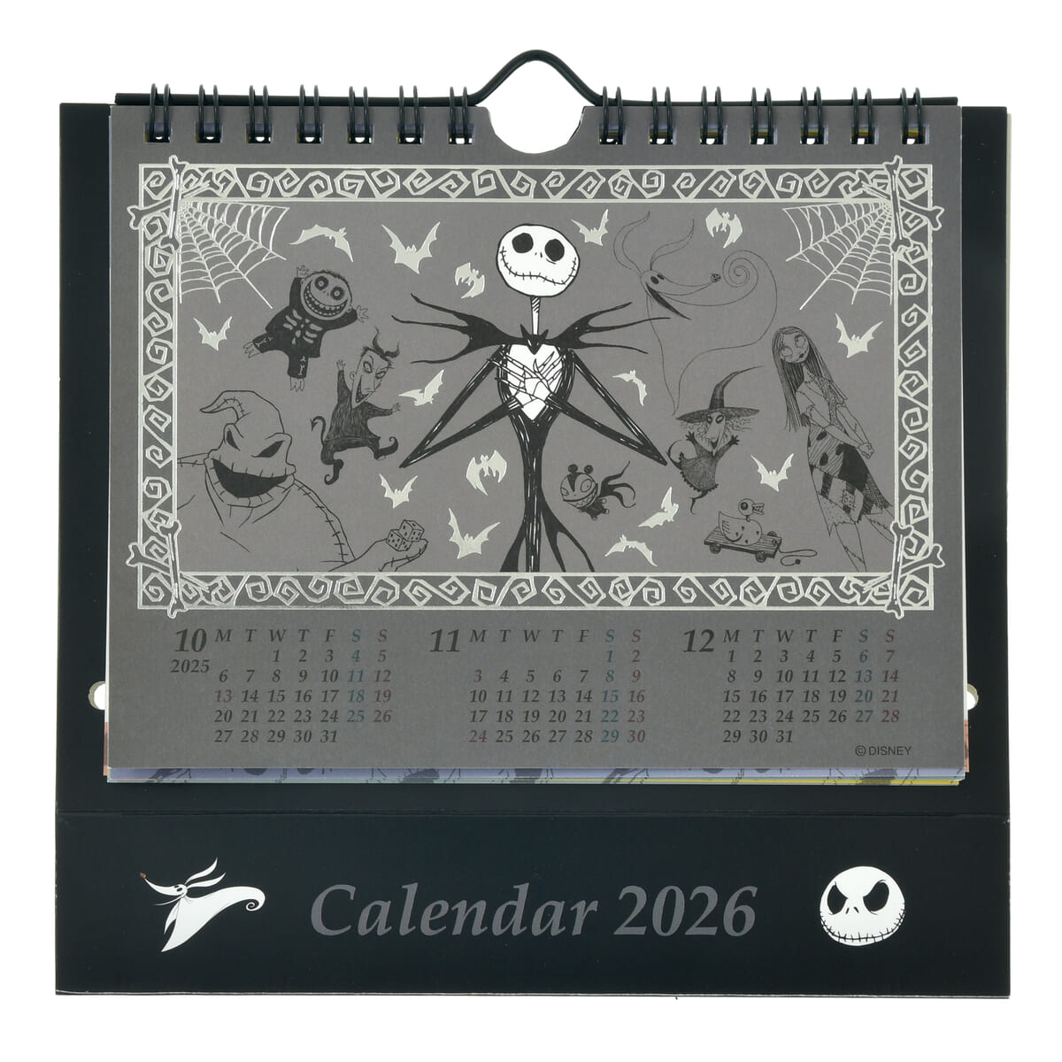 ティム・バートン ナイトメアー・ビフォア・クリスマス 卓上カレンダー ポップアップ メタリック CALENDAR＆ORGANIZER 2026