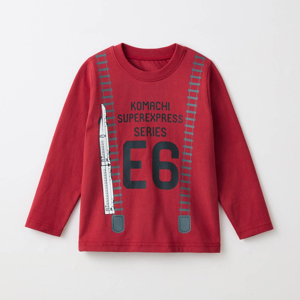 長袖Tシャツ 「新幹線シリーズ」　レッド