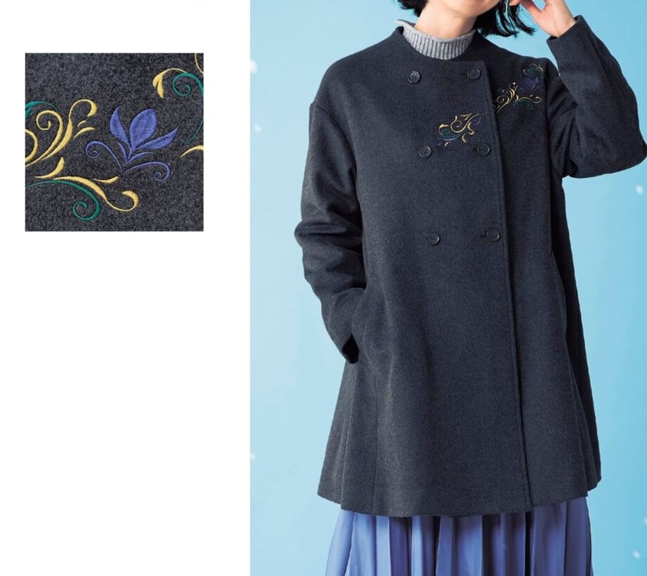 刺繍入りＡラインコート　アナと雪の女王