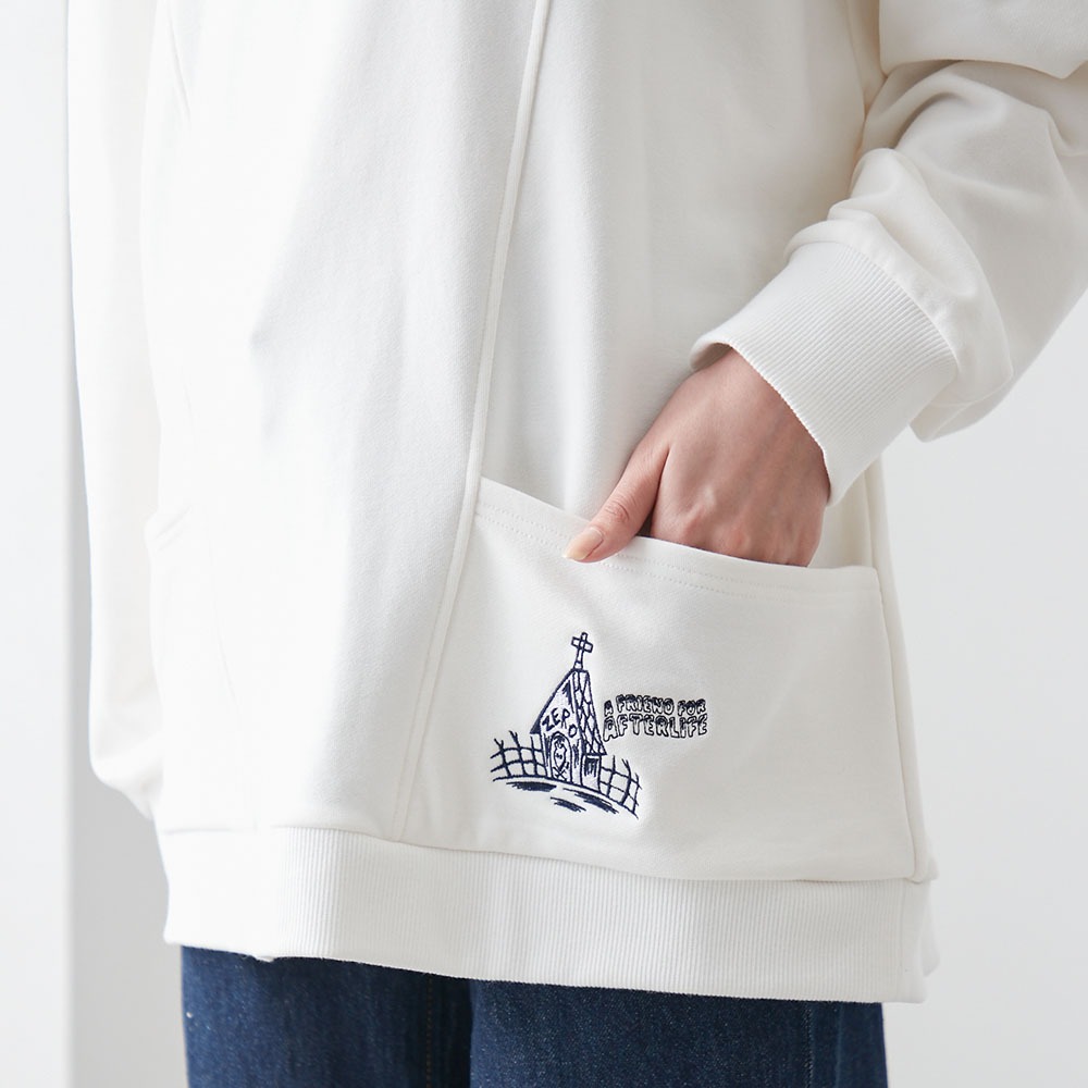 蓄光プリントパーカ　ポケット　刺繍