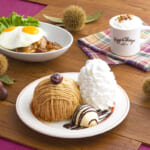 Eggs ’n Things「モンブランパンケーキ／マロン ロコ・モコ／マロンティーラテ」