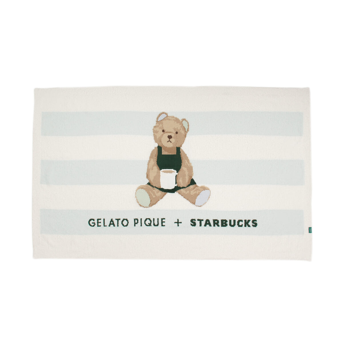 「gelato pique パウダーベアジャガードボーダーブランケット ミントグリーン