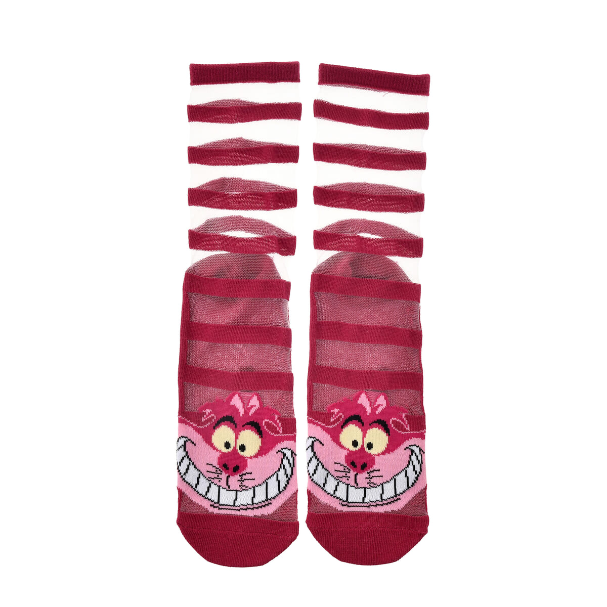 チェシャ猫 靴下 シースルー ピンク 23～25 CHESHIRE CAT 