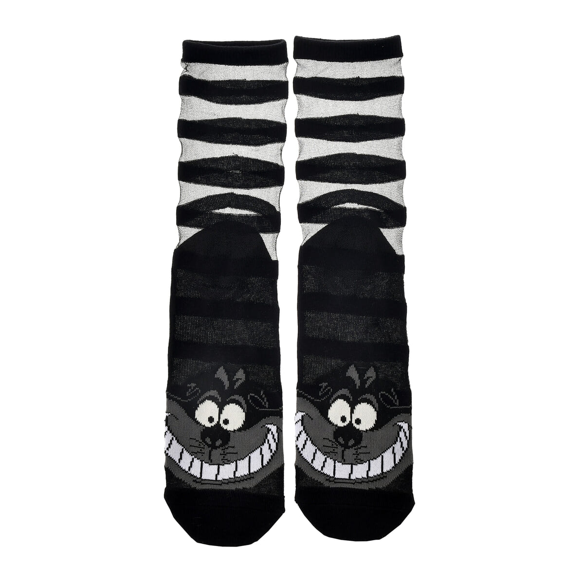 チェシャ猫 靴下 シースルー ブラック 23～25 CHESHIRE CAT