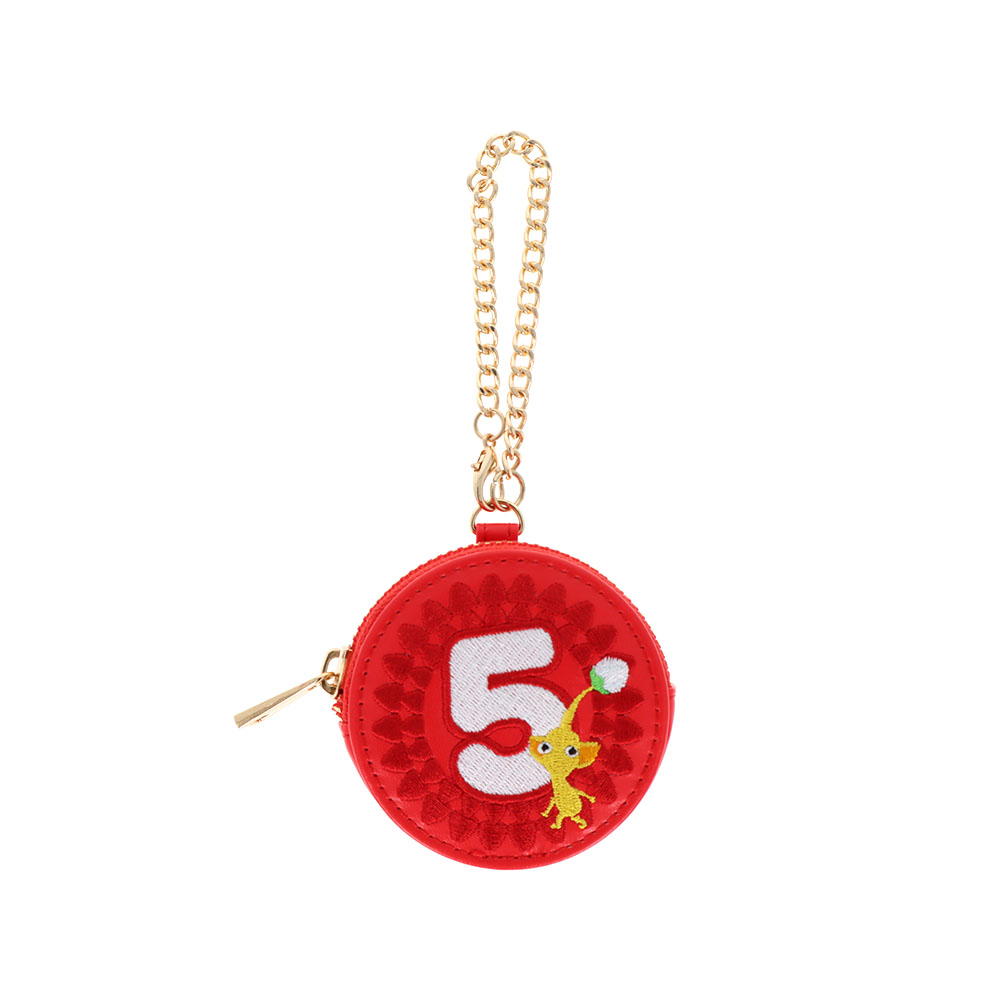 チャームミニポーチ　赤ペレット